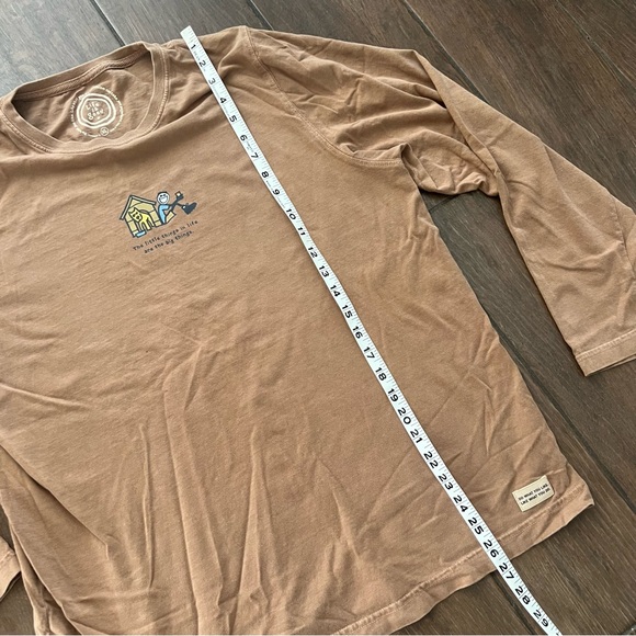 Life is Good Long Sleeve Crusher Women's T Shirt size XL Brown - Picture 6 of 8